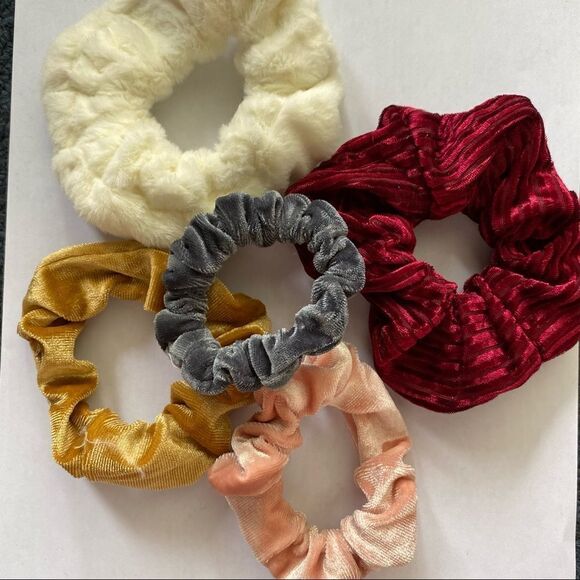Set of 5 Velvet Scrunchies - Picture 2 of 2